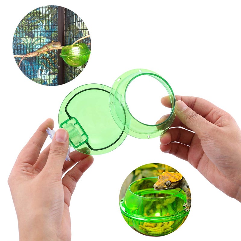 Windspeed Suction Cup Reptile Feeder, Reptile Feeding Food Water Bowl Escape Proof Worm Dish Gecko Feeder Chameleon Bowl, Reptile Ledge Accessories Supplies for Lizard Bearded Dragon, 2 Pack - Image 5